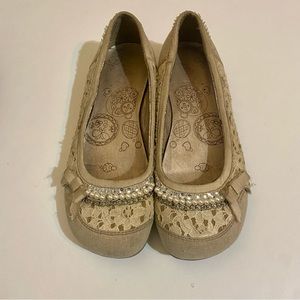 Vintage Lace Jellypop Delpha Flats in Natural / Nude
